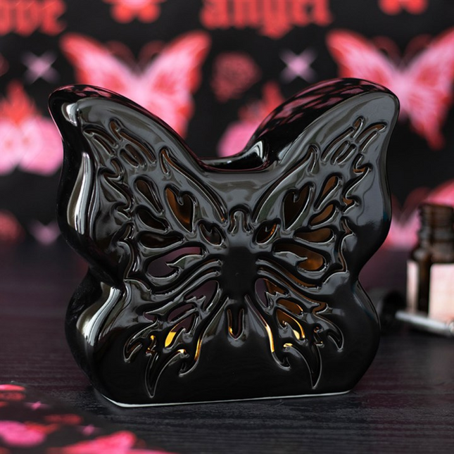 Black Cut-Out Butterfly Oil Burner