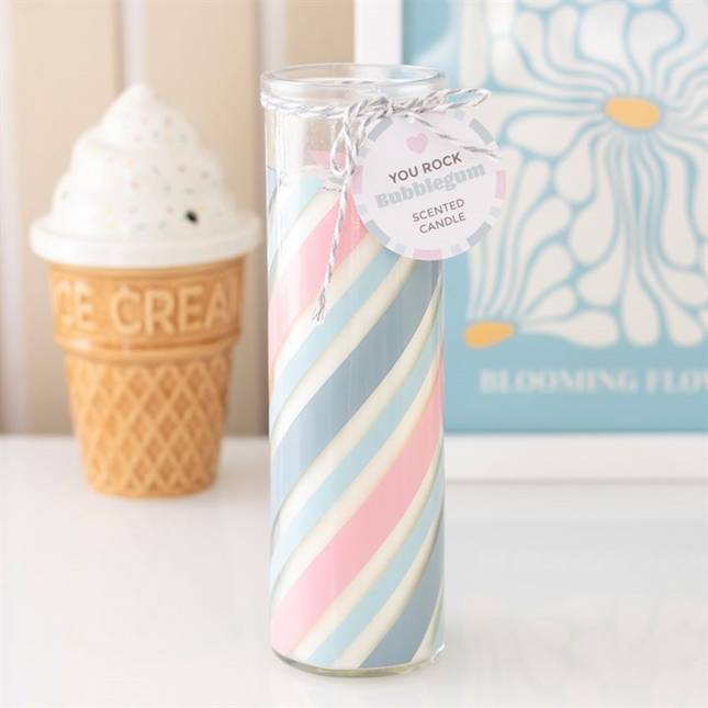 Candy Stripe Bubblegum Tube Candle