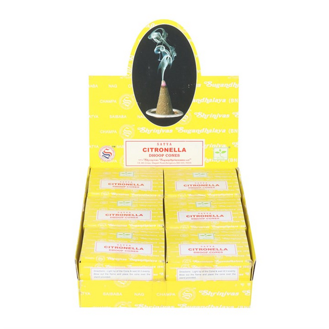 Set of 12 Citronella Dhoop Incense Cones by Satya (6/30)